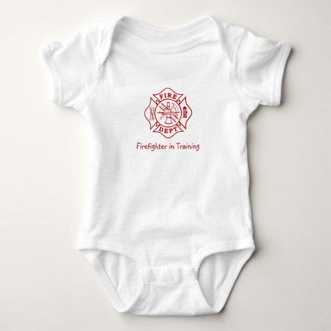 Fire Dept Baby Jersey Bodysuit (Front)
