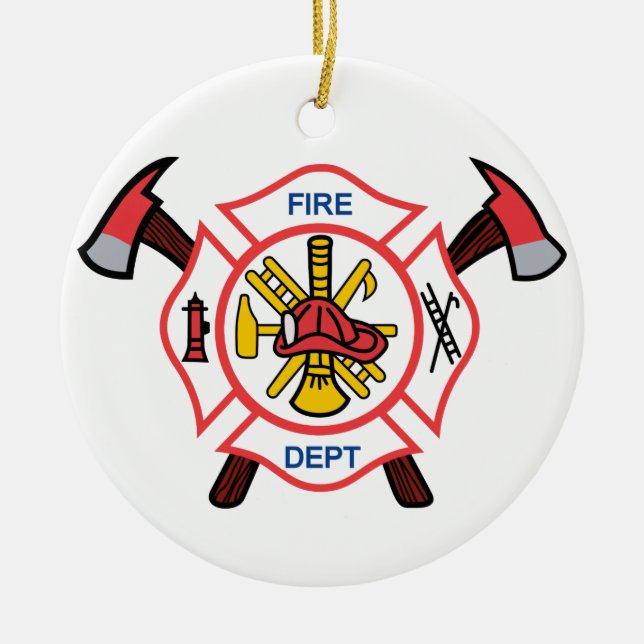 Fire Dept Ceramic Tree Decoration (Front)