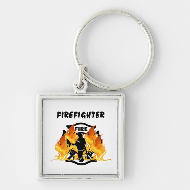 Fire Dept Flames Key Ring (Front)