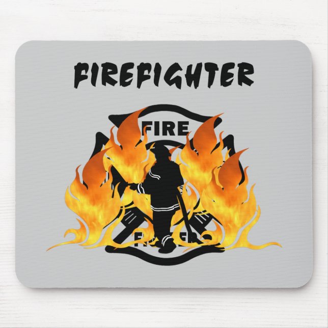 Fire Dept Flames Mouse Mat (Front)