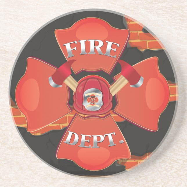 Fire Dept Logo Coaster (Front)