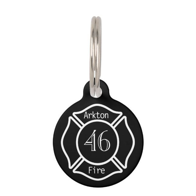 Fire Dept Logo Customisable Firefighter Tag (Front)