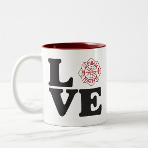 Fire Dept "LOVE" Two Tone Coffee Mug