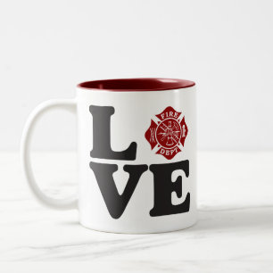 Fire Dept "LOVE" Two Tone Coffee Mug