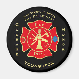 Fire Dept Maltese Cross Emblem Fire Fighter Magnet
