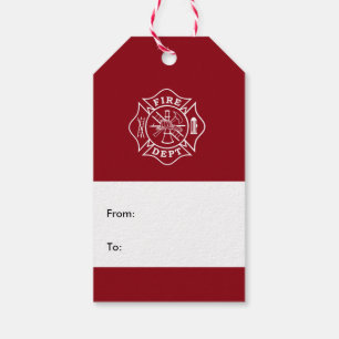 Fire Dept Maltese Cross Gift Tag