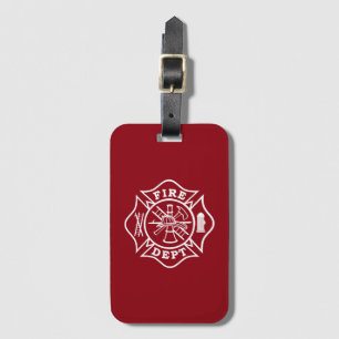 Fire Dept Maltese Cross Luggage Tag with Business