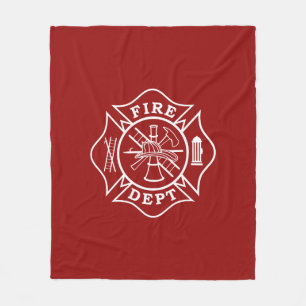 Fire Dept Maltese Cross Medium Fleece Blanket