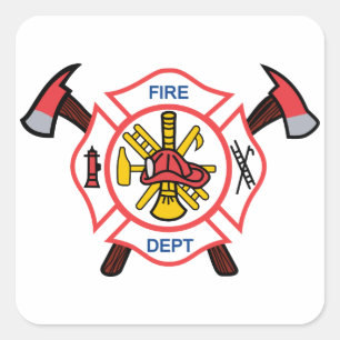 Fire Dept Square Sticker