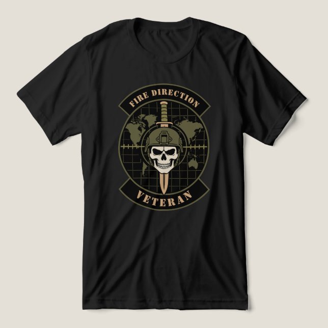 Fire Direction Veteran Artillery Emblem Tri-Blend Shirt (Design Front)