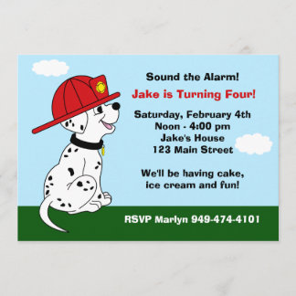 Fire Dog Birthday Party Invitation