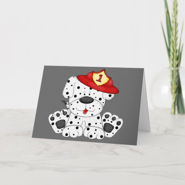 Fire Dog Dalmation and Hat Card (Front)