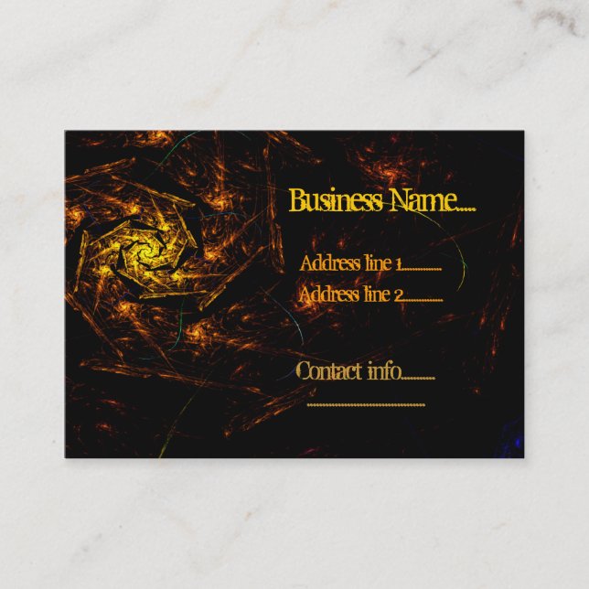 Fire Down Below Abstract Business Template Business Card (Front)