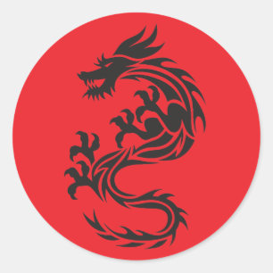 Fire Dragon Classic Round Sticker