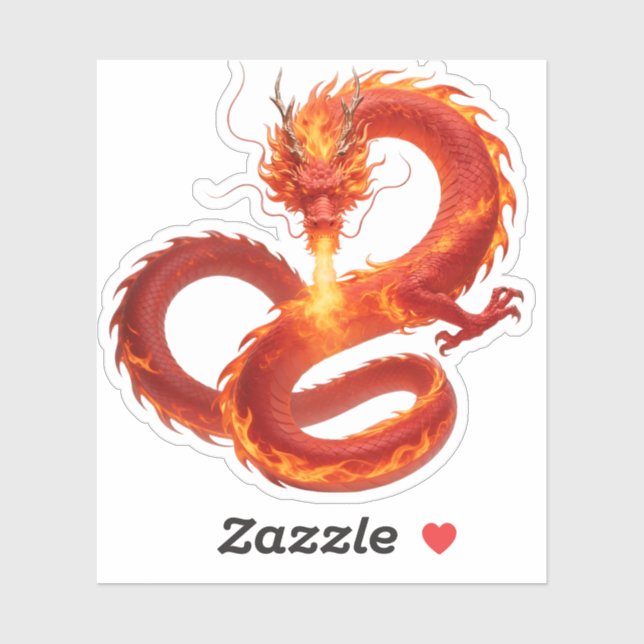 Fire Dragon Fantasy Art Design, Mythical Creature  (Sheet)