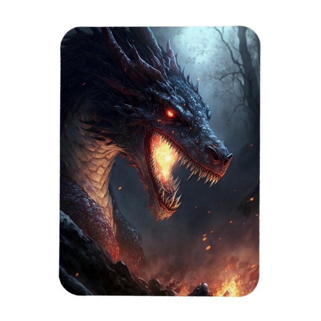 Fire Dragon Fantasy Art Magnet (Vertical)