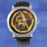 Fire Dragon Flame Circle Watch<br><div class="desc">This design was created through digital art. It may be personalised by clicking the customise button and changing the colour, adding a name, initials or your favourite words. Contact me at colorflowcreations@gmail.com if you with to have this design on another product. Purchase my original abstract acrylic painting for sale at...</div>