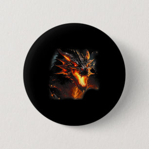 Fire Dragon Head Mythical Dragon Love Breathing Fi 6 Cm Round Badge