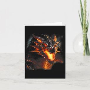 Fire Dragon Head Mythical Dragon Love Breathing Fi Card