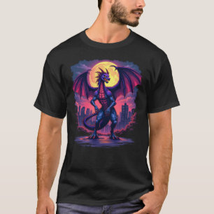 Fire Dragon Moonlight City Graphic Tee