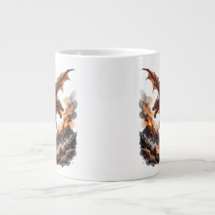 Fire Dragon Mug   Flaming Dragon Accent Coffee Mug