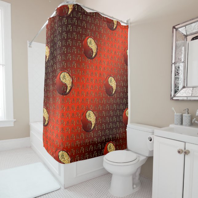 Fire Dragon Shower Curtain (In Situ)