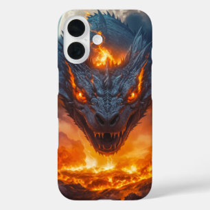 Fire Dragon Under Full Moon Fantasy iPhone 16 Case