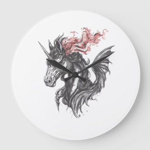 Fire Dragon Unicorn Hybrid (1) Large Clock