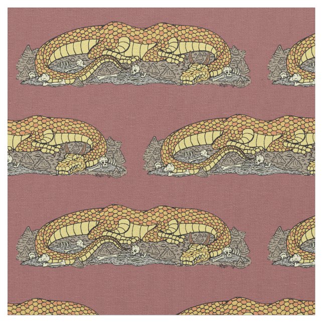 Fire Drake at Rest Fabric (Close Up)