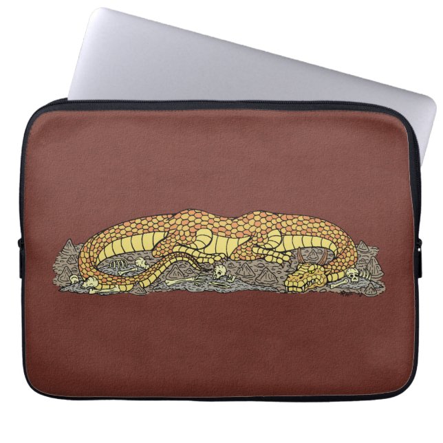 Fire Drake at Rest Laptop Sleeve (Front)