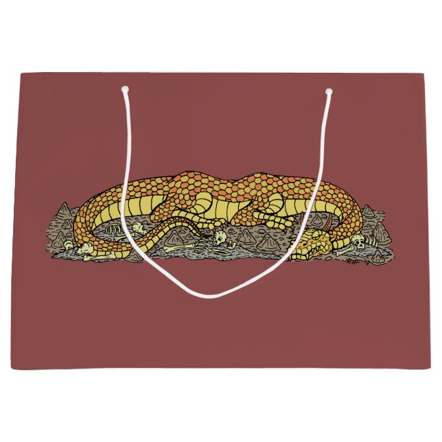 Fire Drake at Rest Large Gift Bag (Front)