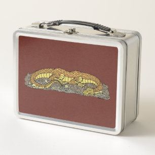 Fire Drake at Rest Metal Lunch Box