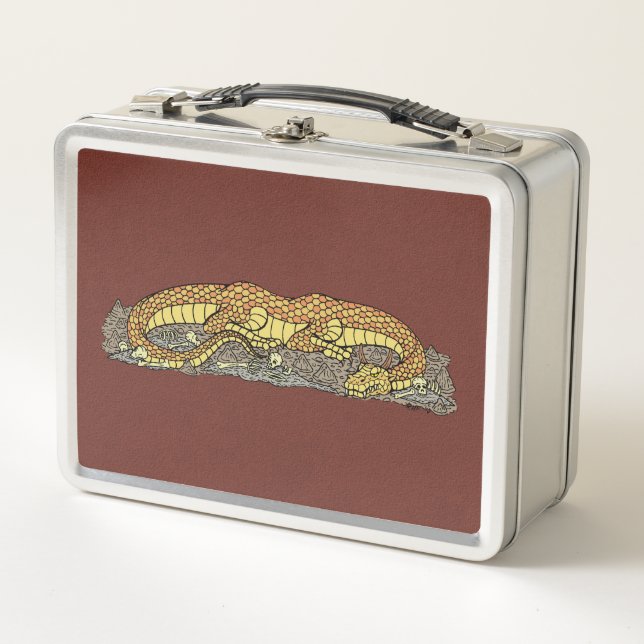 Fire Drake at Rest Metal Lunch Box (Front)