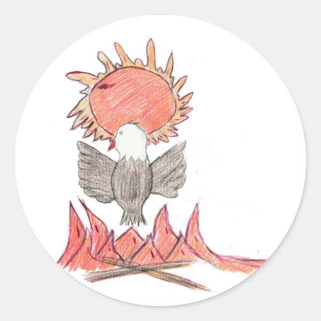 Fire Eagle  Classic Round Sticker (Front)