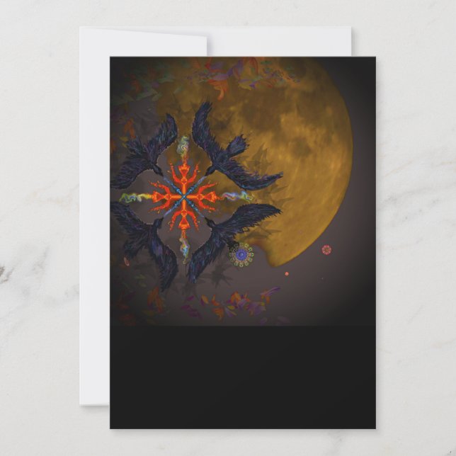 Fire element digital surreal    holiday card (Front)