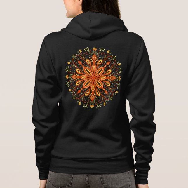 Fire Element Flame Mandala Magic Fantasy Hoodie (Back)