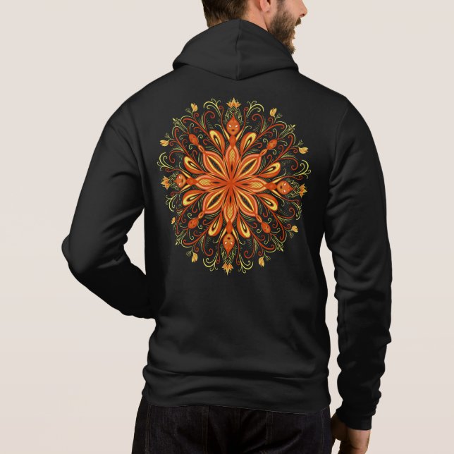Fire Element Flame Mandala Magic Fantasy Hoodie (Back)