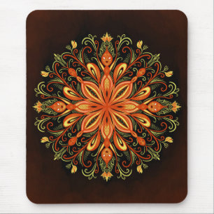 Fire Element Flame Mandala Mouse Mat