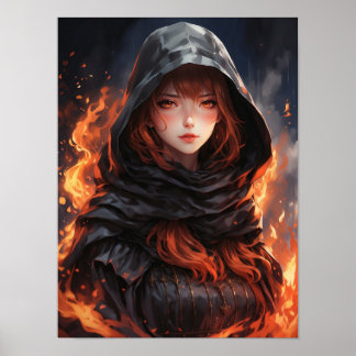 Fire Element Girl Poster