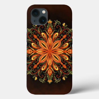 Fire Element Mandala - Kaleidoscopic Flame Creatur iPhone 13 Case
