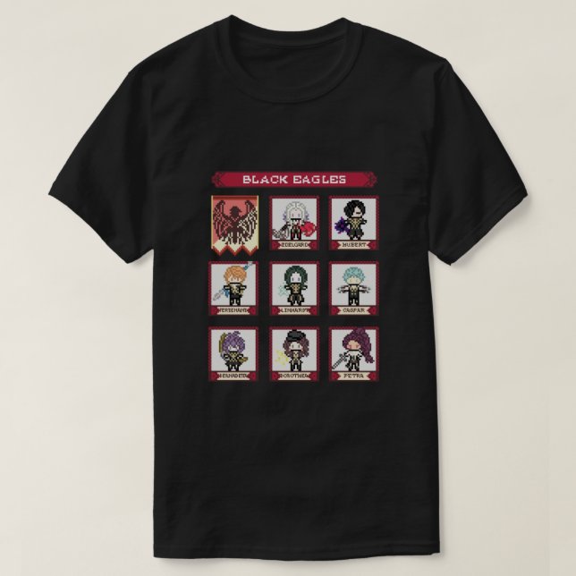 Fire Emblem Three Houses Black Eagles House Pixel  T-Shirt (Design Front)