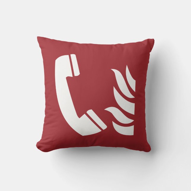 Fire Emergency Phone Safety Sign Cushion (Front)