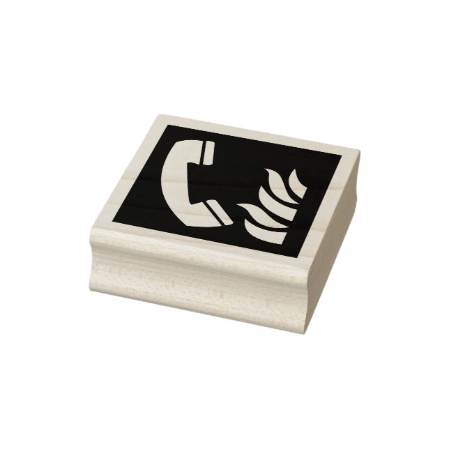 Fire Emergency Phone Safety Sign Rubber Stamp (Stamp)