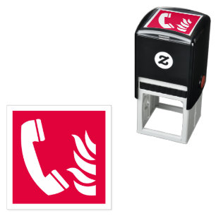Fire Emergency Phone Safety Sign Self-inking Stamp