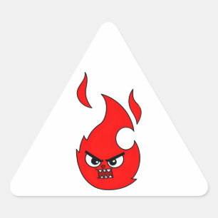 Fire emoji funny gifts triangle sticker