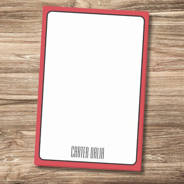 Fire Engine Border Minimalist Professional Name  Post-it Notes (Creator Uploaded)