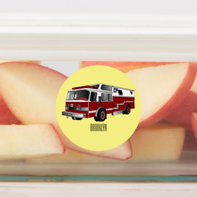 Fire engine cartoon illustration (Affixed)