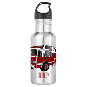 Fire engine cartoon illustration 532 ml water bottle