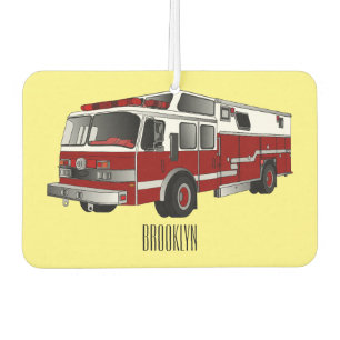 Fire engine cartoon illustration car air freshener