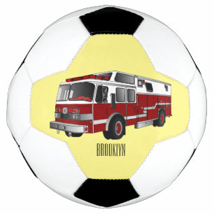 Fire engine cartoon illustration football